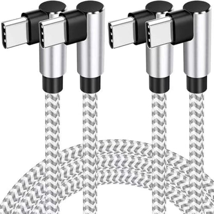 USB C Cable 6ft 2Pack, 60W Fast Charging 90 Degree Nylon Braided Cord - size: 6FT