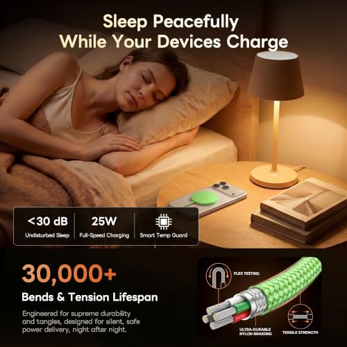 MagSafe 25W Magnetic Wireless Charger Fast Charging Pad for iPhone - color: Light Green