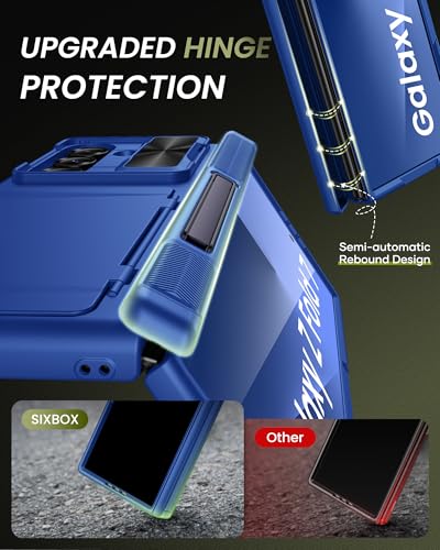 for Samsung Galaxy Z Fold 7 Case, Stand & Card Holder, Royal Blue - color: Navy Blue-Z