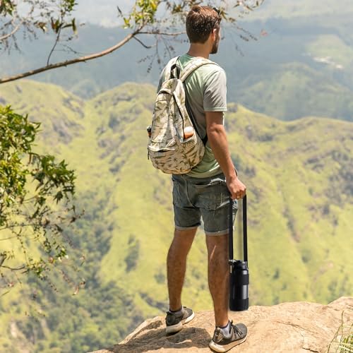 Universal Water Bottle Carrier Sling with Adjustable Shoulder Strap for Walking Short Hiking, Water Bottle Holder for 16-64 oz Wide Mouth Bottles (Exclude Water Bottle)