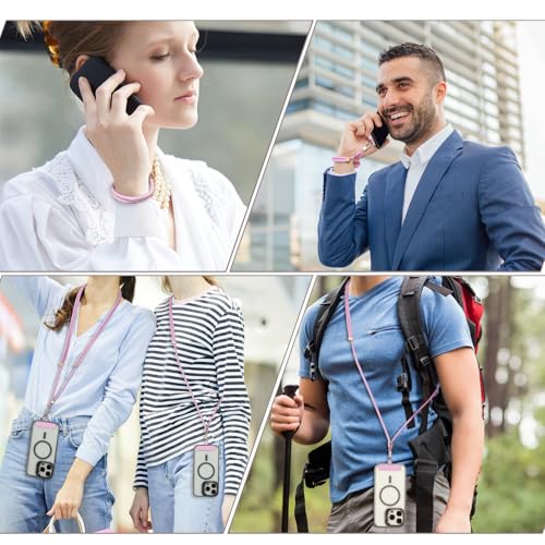 VVAAGG Cell Phone Lanyard for iPhone Crossbody Phone Strap - color: Pink