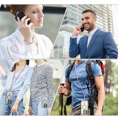 VVAAGG Cell Phone Lanyard for iPhone Crossbody Phone Strap - color: Pink