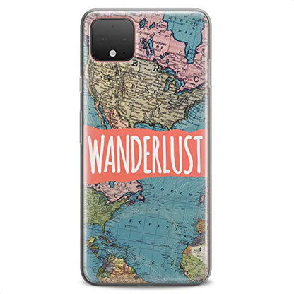 TPU Case Compatible for Google Pixel 9 8 Pro 7a 6a 5a XL 4a 5G 2 XL 3 XL 3a Flexible Silicone Print Quote Globe Journey Trip Clear Traveling Girls Slim fit Wanderlust Soft Design Cute Map - color: Map Print