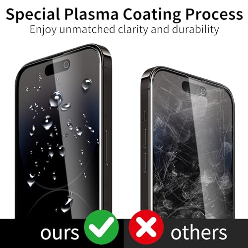3 Pack Privacy Screen Protector for iPhone 14 Pro Max with 3 Pack Camera Lens Protector, 9H Hardness Double Shatterproof Anti-Spy Tempered Glass Film, Easy Installation - size: Phone 14 Pro Max