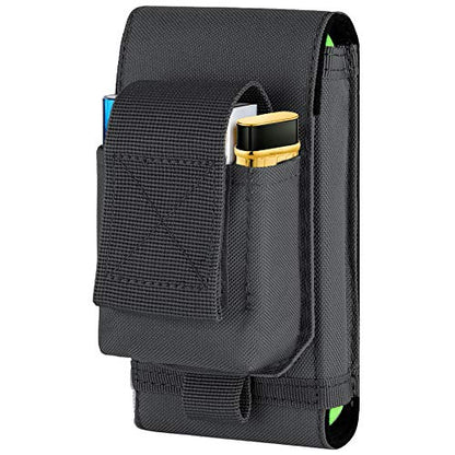 Tactical Molle Phone Holster, Compact Waist Belt Pouch with Cigarette Case for iPhone 17 Pro Max/16 Pro Max/15 Pro Max/14 Pro Max/13 Pro Max, Samsung S25/S24/S23/S22 - color: Black