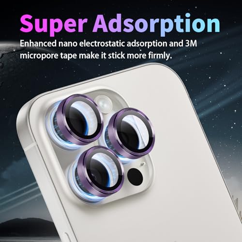 Camera Lens Protector for iPhone 14 Pro/14 Pro Max, Deep Purple - color: Deep Purple