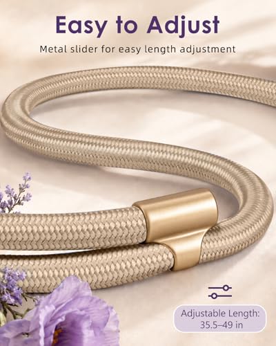 Swooflia Cell Phone Crossbody Lanyard for Women - Adjustable, Lightweight Strap with Tether Tabs for Travel Hiking Hands-Free - color: Wide Shoulder Khaki