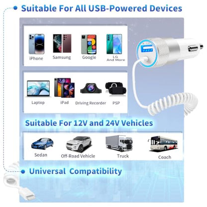 iPhone Car Charger Fast Charging【Apple MFi Certified】4.8A Car Phone Charger - color: Jet Black