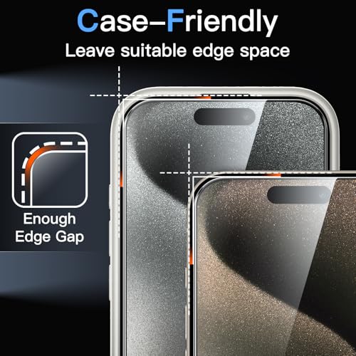 JETech Screen Protector for iPhone 15 Pro Max, 3-Pack - size: iPhone 15 Pro Max