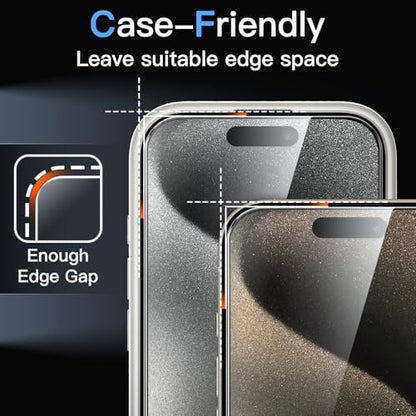 JETech Screen Protector for iPhone 15 Pro Max, 3-Pack - size: iPhone 15 Pro Max