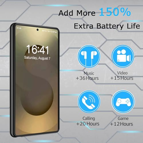 Battery Case for Galaxy S25 Ultra,Upgraded 12000mAh Rechargeable Portable Extended Battery Pack Supported Qi Wireless Charging Case Compatible with Galaxy S25 Ultra(6.9 inches) Charging Case-Black - size: Galaxy S25 Ultra