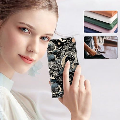 Wallet Case for iPhone 17 Pro Max 6.9” 2025, PU Leather with Magnetic Closure and Card Slots/Holder Cover Case, Moon - color: Moon, size: iPhone 17 Pro Max