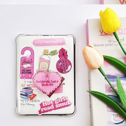 Pink Heart Kindle Grip, for Kindle E-Readers and Smartphones, Rotating Folding Elastic Base, A Gift for Book Lover - color: Pink Heart