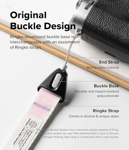 Ringke Phone Lanyard for iPhone 17 Pro Max and Most Smartphones [One-Touch Buckle] Shoulder Strap Adjustable Sturdy Universal Phone Crossbody Neck Lanyard for Travel Essentials - Stripe Pink - color: Stripe Pink