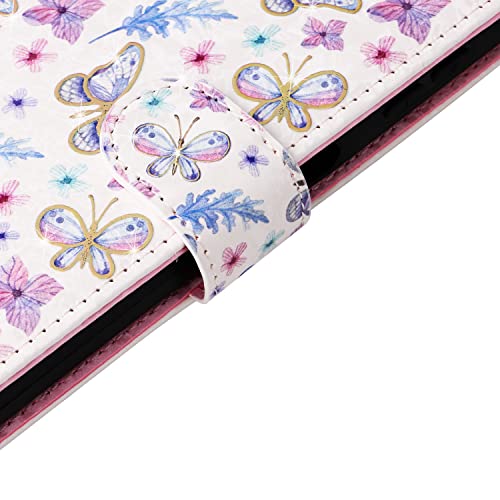 UEEBAI Wallet Case for Samsung Galaxy A34 5G, PU Leather Phone Cover Kickstand RFID Blocking Flip Case Card Slots Wrist Strap Relief Engraved Pattern Magnetic Closure Folio Cover - Butterfly - color: Butterfly, size: Samsung Galaxy A34 5G