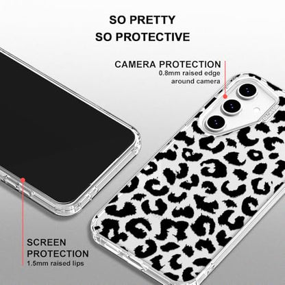 MOSNOVO Case for Samsung Galaxy S24 FE, [Buffertech 6.6ft Military-Grade Drop Protection] [Anti Peel Off Tech] Clear TPU Bumper Phone Case Cover Design - Black Leopard Print - color: Clear - Black Leopard Print, size: Samsung Galaxy S24 FE