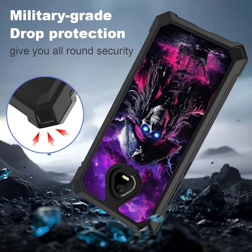 for Schok Volt Sv67q Sv67332 Case with Screen Protector, Military Grade Drop Protection, Dual Layer Hybrid Shockproof Protection TPU Phone Case for Schok Volt Sv67q, Ghostly Pirate - color: Ghostly Pirate