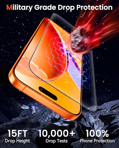Mkeke for iPhone 17 Pro Max Screen Protector 3 Pack [9H+ Hardness] [Military-Grade Drop Protection] [Sensitive Touch] [Easy Installation] [HD Clear] Full Edge Coverage Tempered Glass - size: iPhone 17 Pro Max 6.9 Inch