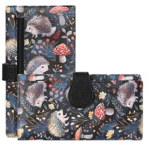 GOIACII Women's Wallet RFID Blocking Large Capacity Card Holder Ladies Phone Clutch Travel Long Purse Hedgehog Print - color: Z03 Hedgehog Print Black