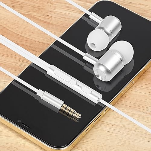 TRON Wired Headphone with Aux & Type-C & Lightning Connector, Microphone, Noise-Isolating, (Earbuds with AUX and Mic - Carrying case Included TR70) - style: Earbuds with AUX and Mic - carrying case included TR70