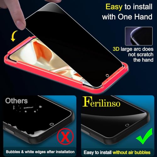 Ferilinso Privacy Screen Protector for Google Pixel 9 Pro, Tempered Glass - size: Google Pixel 9 Pro-6.3 INCH