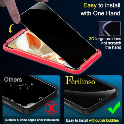 Ferilinso Privacy Screen Protector for Google Pixel 9 Pro, Tempered Glass - size: Google Pixel 9 Pro-6.3 INCH