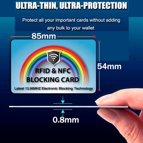 SaiTech IT 5 Pack RFID Blocking Card Protect Your Entire Wallet, Purse | Protect Cards from NFC Contactless Theft Wallet for Men & Women (Rainbow-Blue) - color: Rainbow
