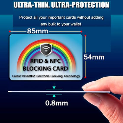 SaiTech IT 5 Pack RFID Blocking Card Protect Your Entire Wallet, Purse | Protect Cards from NFC Contactless Theft Wallet for Men & Women (Rainbow-Blue) - color: Rainbow