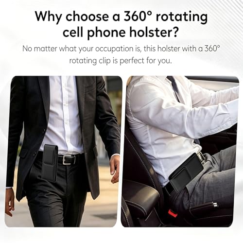 for Motorola Moto G 5G 2025 2024 G Power 2025 2024 2023 G Stylus 5G 2025 2024 Cell Phone Holster Holder Belt Clip Case PU Leather Pouch for Samsung Galaxy S25 S24 S23 Ultra (Black2, XL) - color: Black2