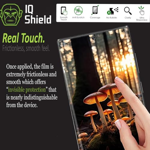 IQShield 2 Pack Screen Protector for Galaxy S22 Ultra 6.8": Clear TPU Film, Bubble-Free Installation, Scratch-Resistant, Case Friendly, HD Clarity, Fingerprint Unlock