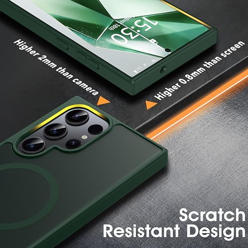 Oterkin Magnetic Samsung Galaxy S26 Ultra Case, Dark Green | Matte, Compatible with MagSafe, Frosted Translucent, Shockproof Anti-Scratch Slim Fit, Military Grade Protection - color: S26 Ultra-Dark Green, size: Galaxy S26 Ultra Case 6.9''