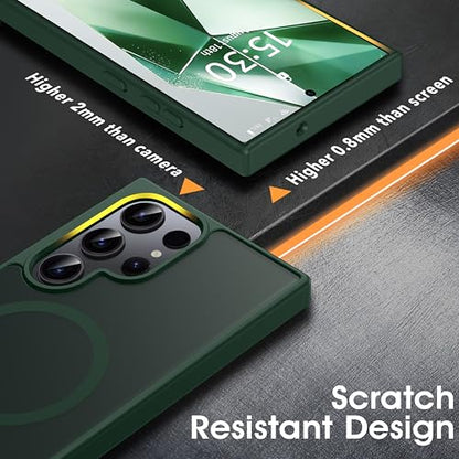 Oterkin Magnetic Samsung Galaxy S26 Ultra Case, Dark Green | Matte, Compatible with MagSafe, Frosted Translucent, Shockproof Anti-Scratch Slim Fit, Military Grade Protection - color: S26 Ultra-Dark Green, size: Galaxy S26 Ultra Case 6.9''