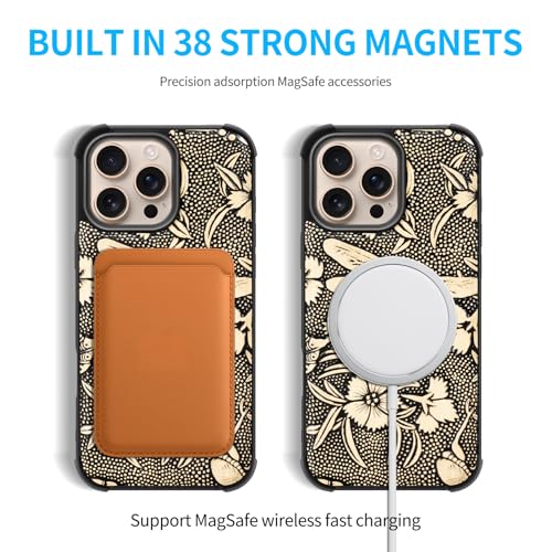 Genuine Leather Wallet Case for iPhone 16 Pro Max 6.9'' White | 2-in-1 Magnetic Detachable, Flip Folio with Card Slots, RFID Blocking, Shockproof Protection, Wireless Charging - color: White, size: 16 Pro Max 6.9‘’