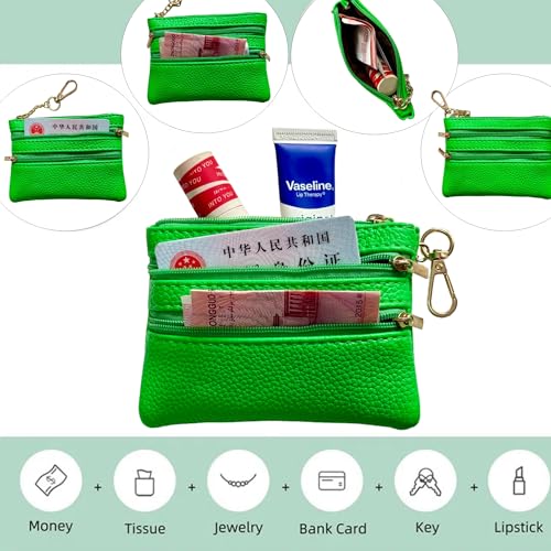 Crossbody Body Phone Holder for Women, New Phone Strap with Zippered Pouch, Adjustable Crossbody Strap - color: Green Dot