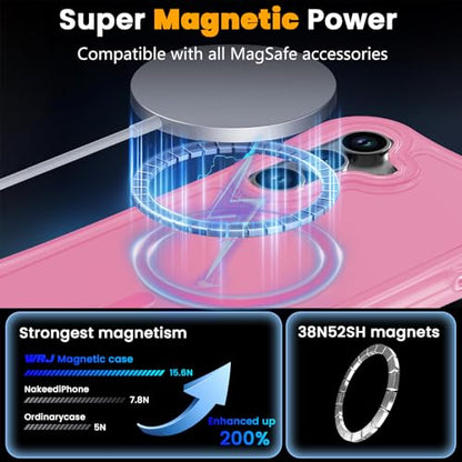 WRJ Magnetic Matte for Samsung Galaxy S26 FE Case,Samsung S25 FE Case [Fit for MagSafe][Military Grade Drop Protection] Translucent Shockproof Protective Phone Case-Pink - color: Pink, style: Matte