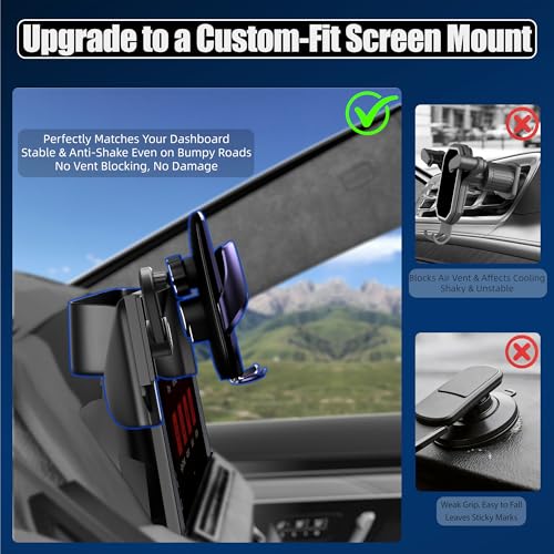 Car Phone Mount for 2024–2026 Volkswagen Atlas/Atlas Cross Sport, Smart Auto-Clamping on 12" Touchscreen, 15W Wireless Fast Charging, 360° Adjustable, Without Blocking Airflow - size: for Volkswagen Atlas | 2024-2026