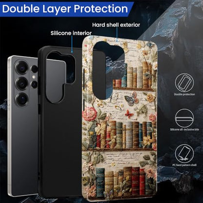 Compatible with Samsung Galaxy S26 Ultra Case,Glossy Case All-Round Protection Shockproof Anti-Scratches TPU Cover,Cases for Man Woman-Antique Bookshelf - color: Antique Bookshelf, size: Galaxy S26 Ultra