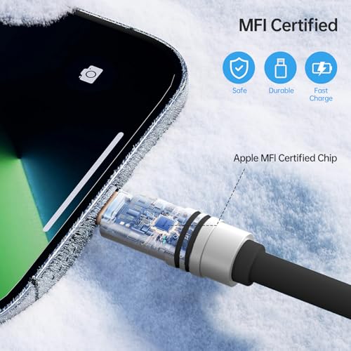 Hichain 2Pack Chubby Lightning Cable 27W Fast Charging USB C to Lightning Cable for iPhone iPad 4FT Black Silicone USB C Cable Compatible with iPhone 14 13 12 11 X 8 Series & iPad - color: Black, size: 4FT