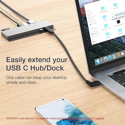 Right Angle USB C Extension Cable 0.6FT, USB-C 3.2 Male to Female Cable - color: BLACK, size: 0.6FT