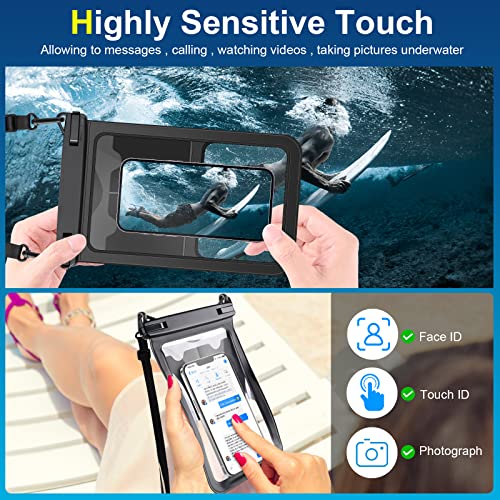 HAISSKY Large Waterproof Phone Pouch Cellphone Dry Bag [2-Pack],Universal IPX8 Waterproof Phone Case Compatible with iPhone 16 15 14 Pro Max 13 12 11 XS XR 8 7,Galaxy S22/S21 Dry Bag - size: 8.5 inch, 2 Pack