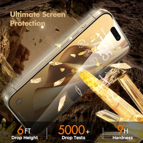 UNBREAKcable Privacy Screen Protector for iPhone 15 Pro Max, Full Coverage Shatterproof Tempered Glass[True 28°Anti Spy][9H Hardness][Easy Installation Frame]2-Pack Private Screen for iPhone 15 ProMax - size: iPhone 15 Pro Max