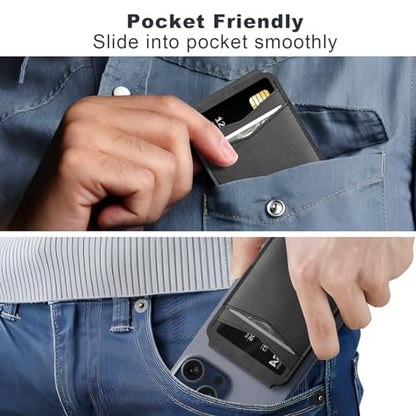 typecase Magnetic Wallet Compatible with Magsafe: Magnetic Phone Wallet & Card Holder for Apple iPhone 16 15 14 13 12 Pro Max - Adjustable Mag Safe Wallet Stand with 4 Card Slots - Black