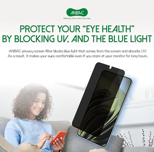 Privacy Screen Protector for Galaxy S25/S24 - Blue Light Blocking Film 6.2" with Alignment Tool Kit [1 Pack] - Support Fingerprint Unlock/Cell Phone Private, Scratch Resistant Film - size: Galaxy S25 / S24
