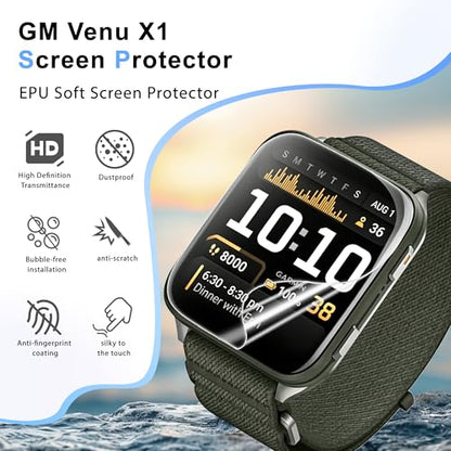 6 Pack Screen Protector for Garmin Venu X1, Clear Soft EPU Film | Self-Healing, Full Coverage, Touch Sensitive, Anti-Scratch and Bubble-Free for Running,Training and Daily Wear - size: For Garmin Venu X1 1.61 Inch