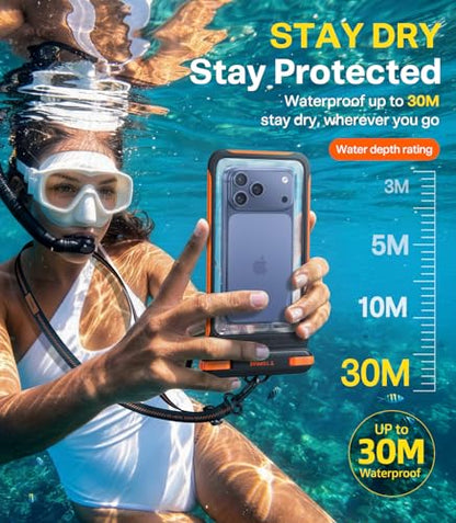 TORRAS IPX8 Waterproof Phone Pouch Floating, Underwater Touch Screen, Black | Waterproof Phone Case with Lanyard, Universal Dry Bag, Fits iPhone & Samsung, Snorkeling, Beach, Cruise, Travel, 7.0 Inch - color: 1 Pack-Black