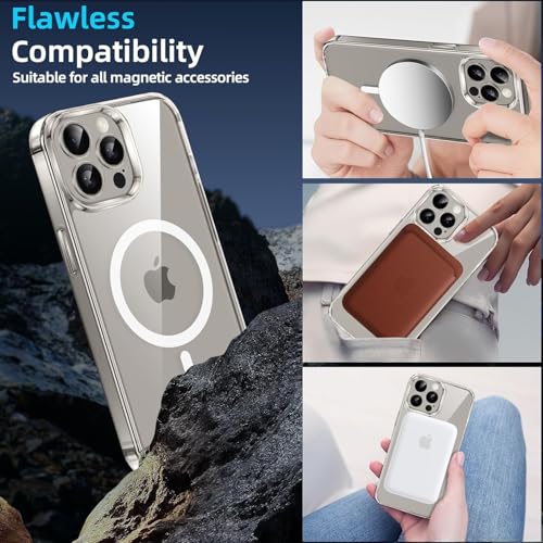 Privacy Case for iPhone 14 Pro,Magnetic iPhone 14Pro Phone Case Clear with Privacy Screen Protector & Camera Protector [Compatible with MagSafe] Shockproof Slim Cover for 14 Pro 5G - size: iPhone 14 Pro