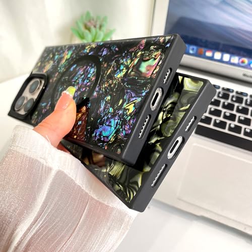 AIGOMARA Magnetic Rectangle for iPhone 16 Pro Case, Abalone Shell - color: Abalone, size: iPhone 16 Pro