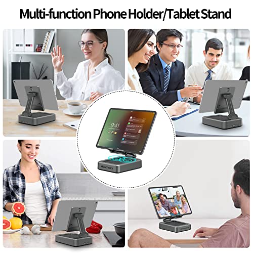 Jteman Wireless Bluetooth Speaker Tablet Stand, Adjustable with Bluetooth Speakers,Gifts for Women Men,Kitchen Gadget for Men,Compatible with Phones and Tablet (4.0-12.9'') - Graphite - color: Graphite