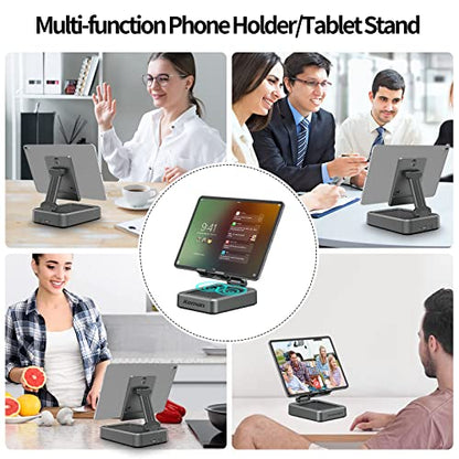 Jteman Wireless Bluetooth Speaker Tablet Stand, Adjustable with Bluetooth Speakers,Gifts for Women Men,Kitchen Gadget for Men,Compatible with Phones and Tablet (4.0-12.9'') - Graphite - color: Graphite