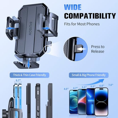SUUSON Upgraded 3-in-1 Car Phone Holder Mount for Car, Carbon Black